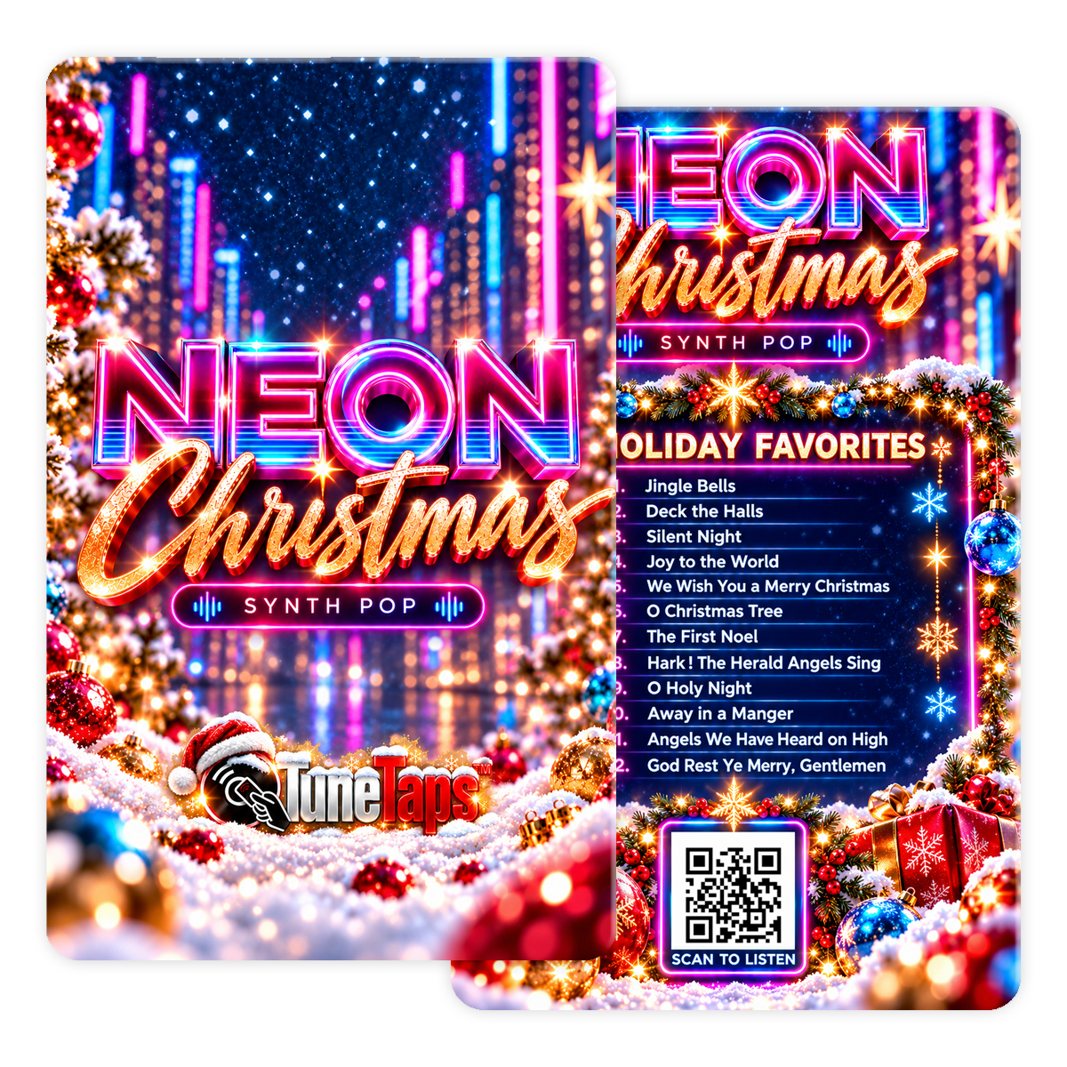 Neon Christmas Instant Music Card