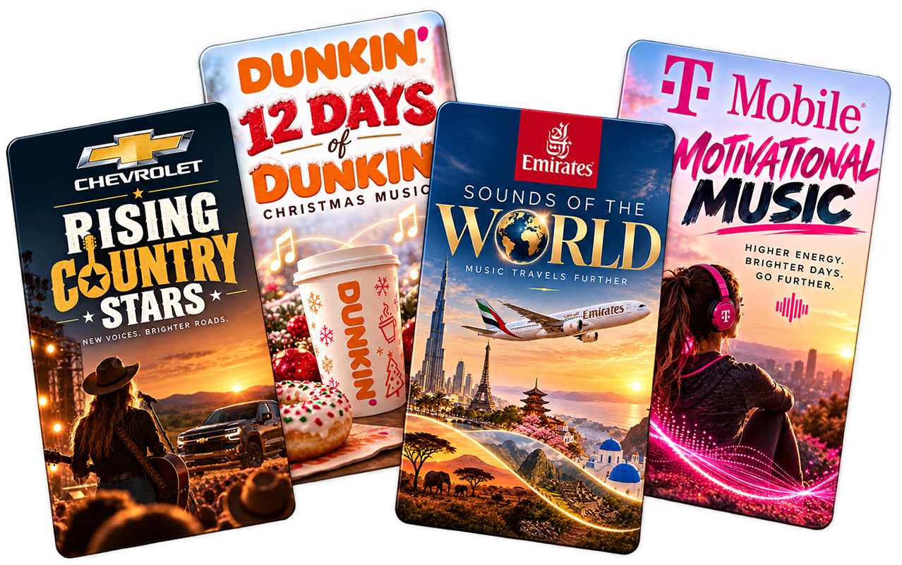 Examples of custom branded TuneTaps Smart Media Music Cards